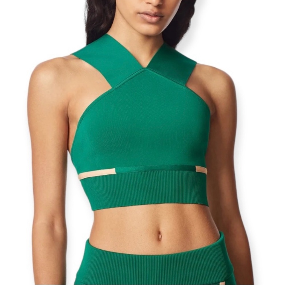 Herve Leger Green Halter Top